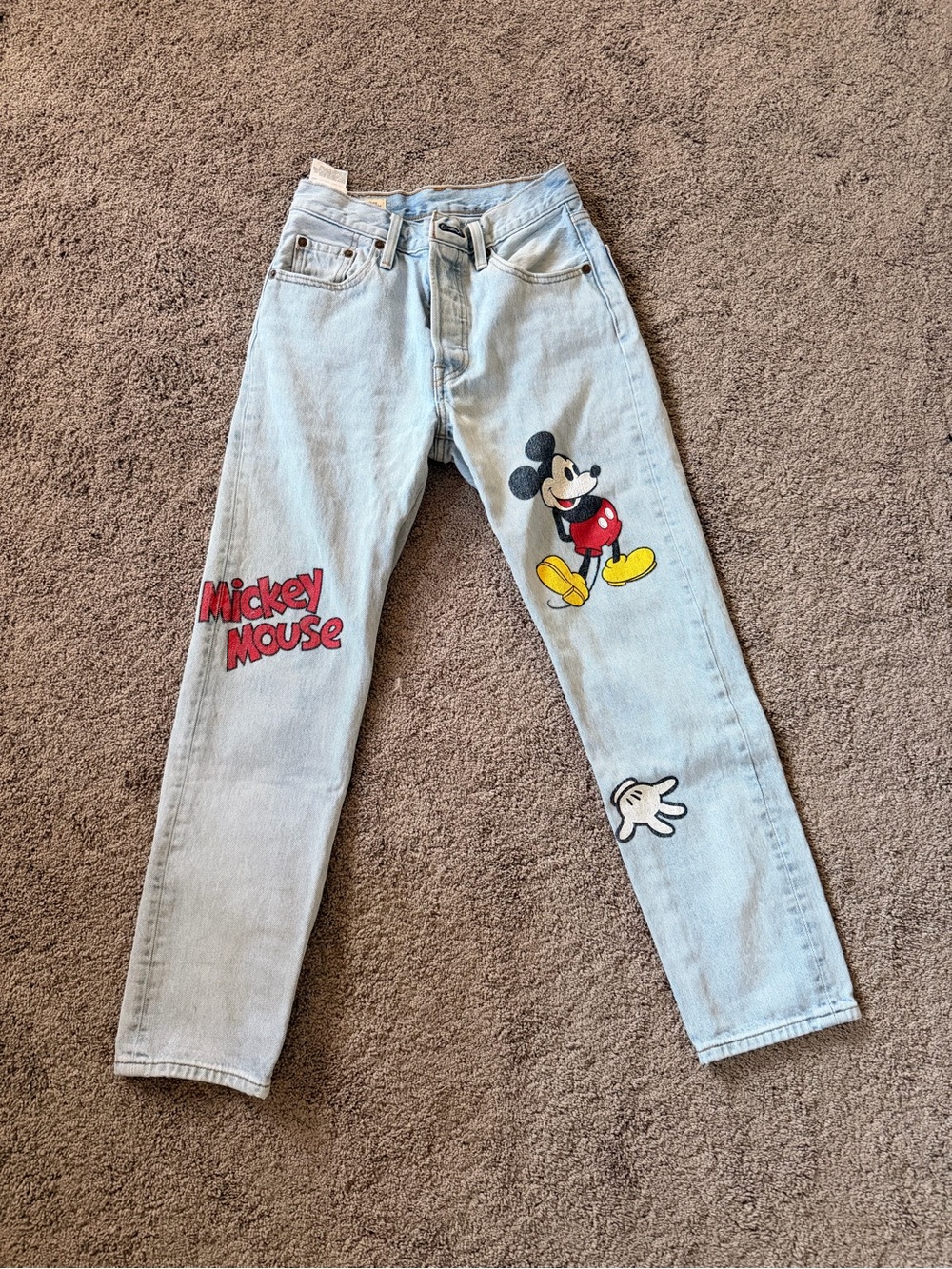 Levi's Light Blue Jeans with Mickey Mouse Graphics